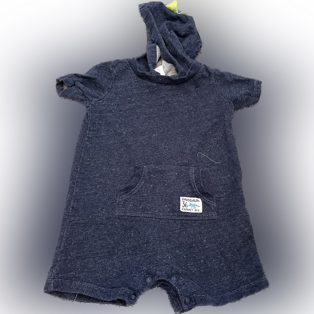 Dino Romper with spiked hood